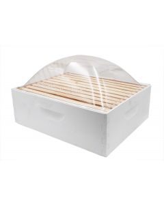 10-Frame Clear Dome Temporary Cover shown on hive